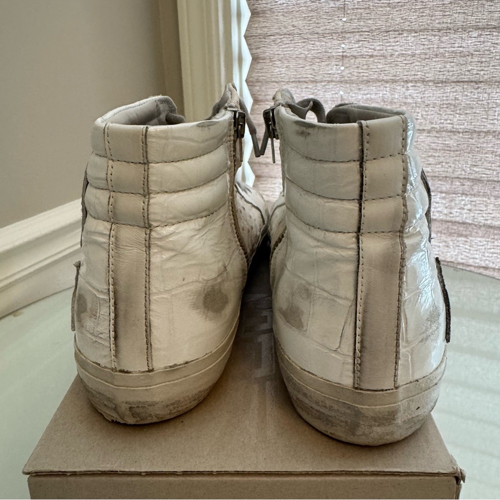 Golden Goose White Patchwork Slide Sneakers - Picture 6 of 9